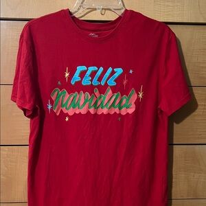 Wondershop Red Men's Sleepwear Tee Feliz Navidad T-shirt Size Medium from Target